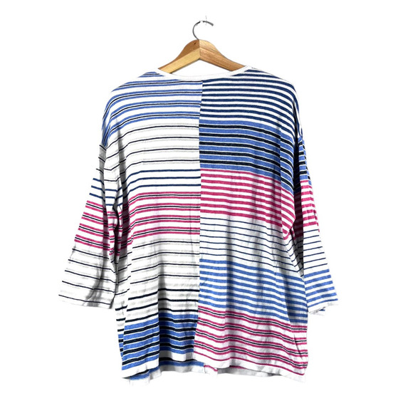 Blue and Red Stripe j,jill Sweater XL - Picture 2 of 6